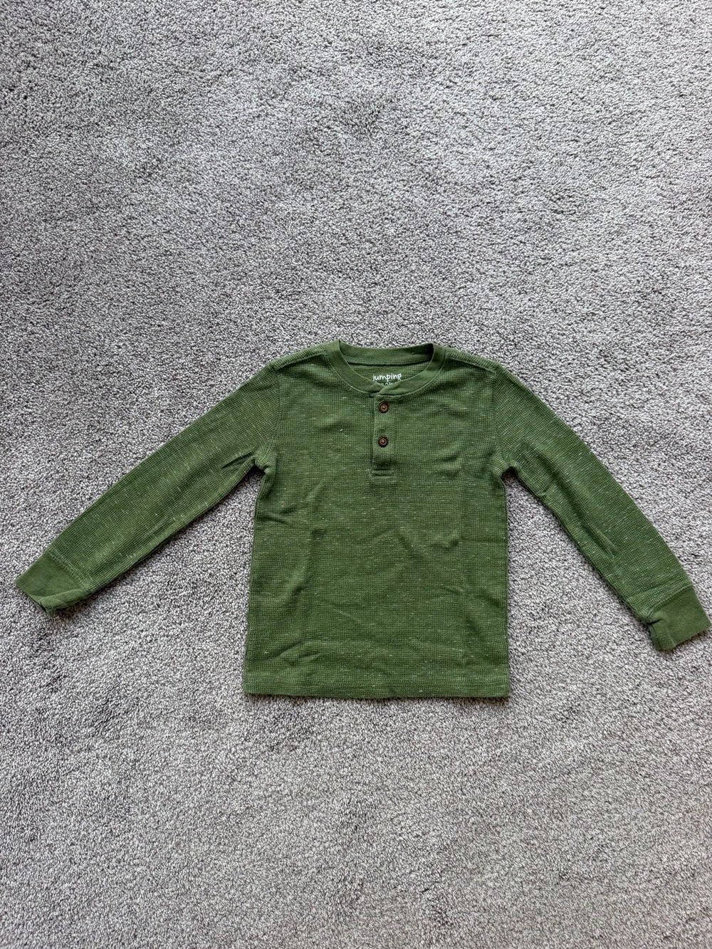 jumping beans Olive Green Long Sleeve Henley Tee